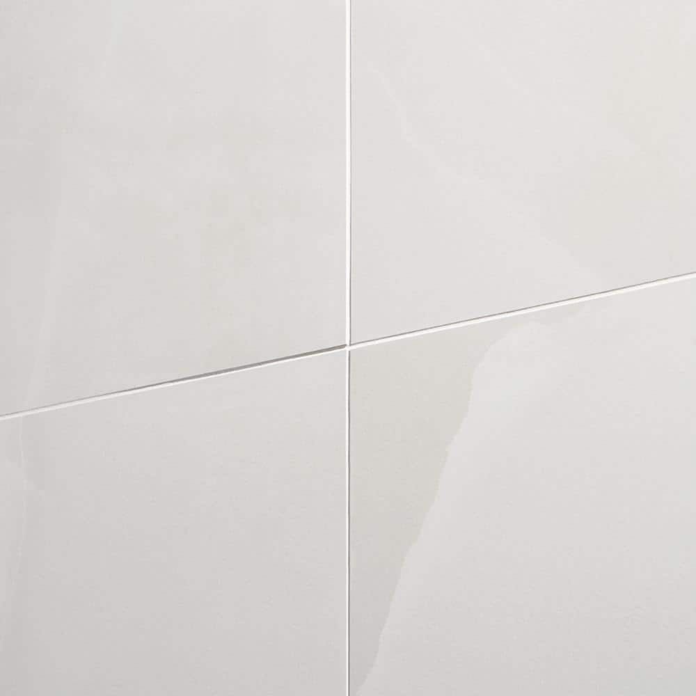 Saroshi 12" x 24" Matte White Porcelain Marble Look Tile
