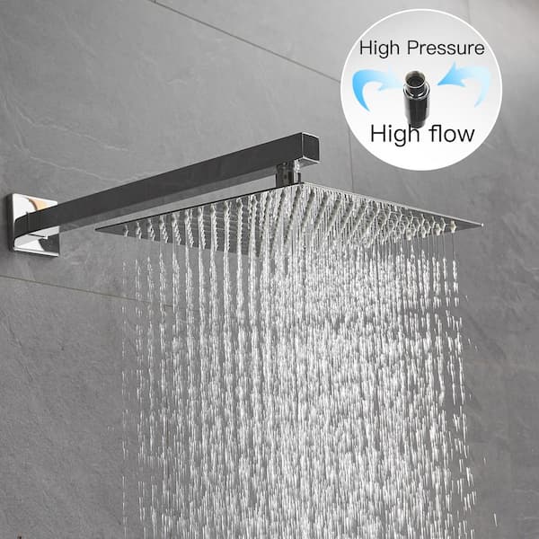Aquafaucet Shower Head Shut-Off Valve Brass with Handle Lever Water Flow Control Valve Water Pressure Regulator,Brushed Nickel 