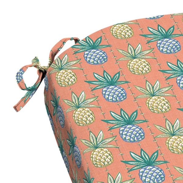 Hampton Bay 20 in. x 20 in. Square Outdoor Seat Cushion in Palateki Pineapple HQ0RE06B 9D6