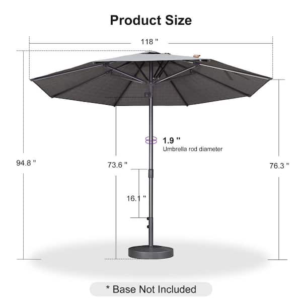 commercial offset patio umbrella Shadowspec Unity Duo 10 Square EASY LIFT Commercial Cantilever Umbrella