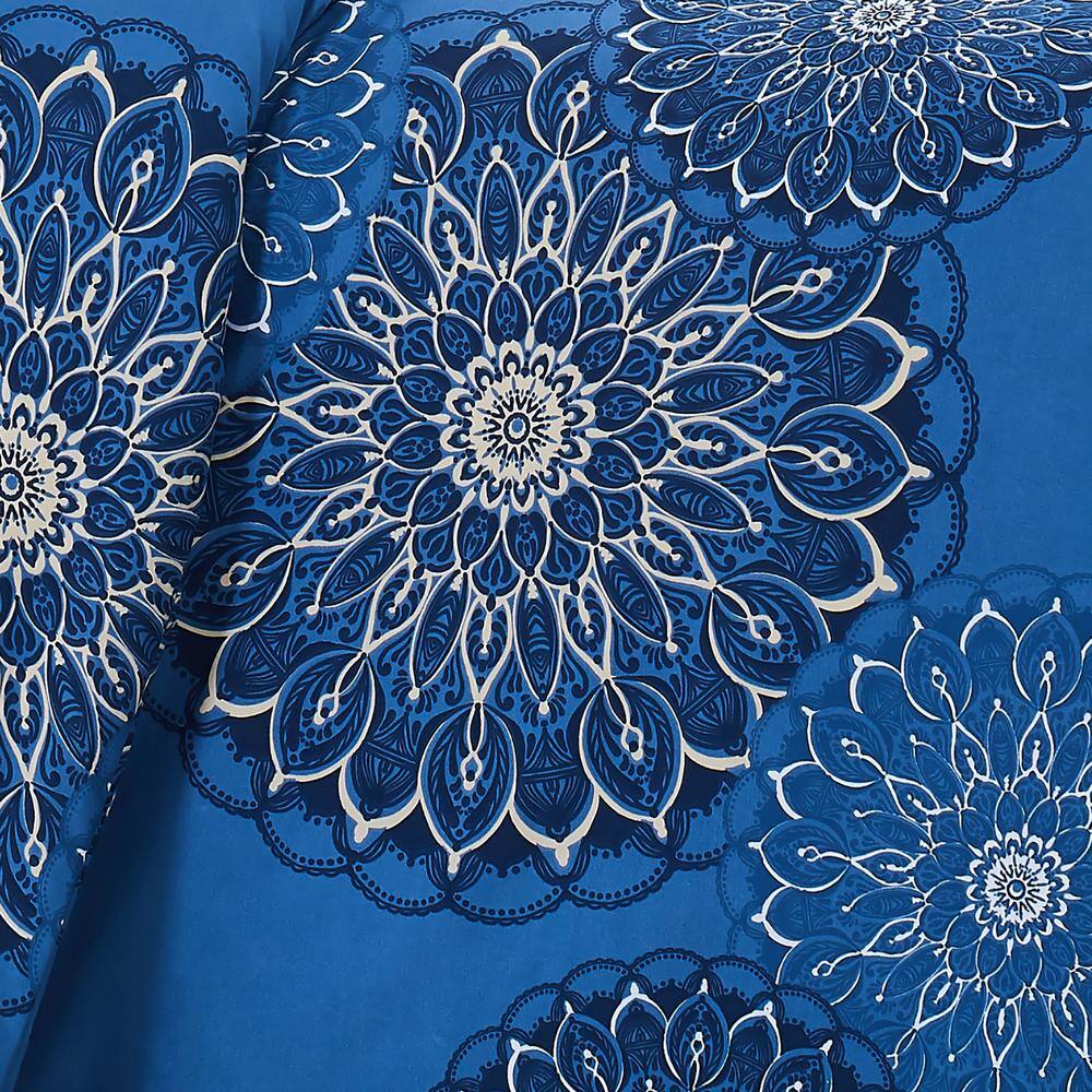 King Blue Microfiber Down Alternative Comforter Set