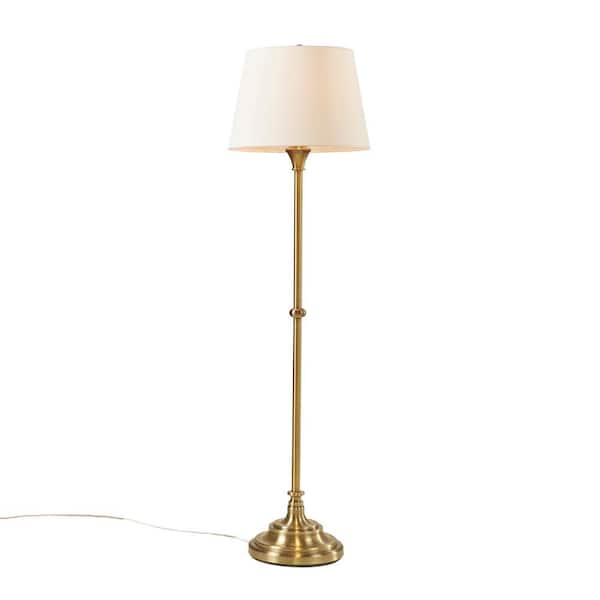 HAMPTON HILL Aelorian 59 in. Antique Brass Standard Floor Lamp