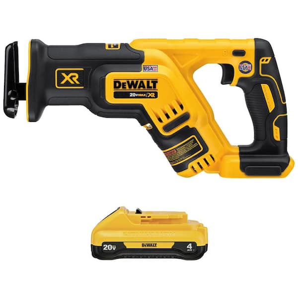 20V MAX XR Lithium-Ion Cordless Brushless Compact Reciprocating Saw with Compact 4.0Ah Battery Pack