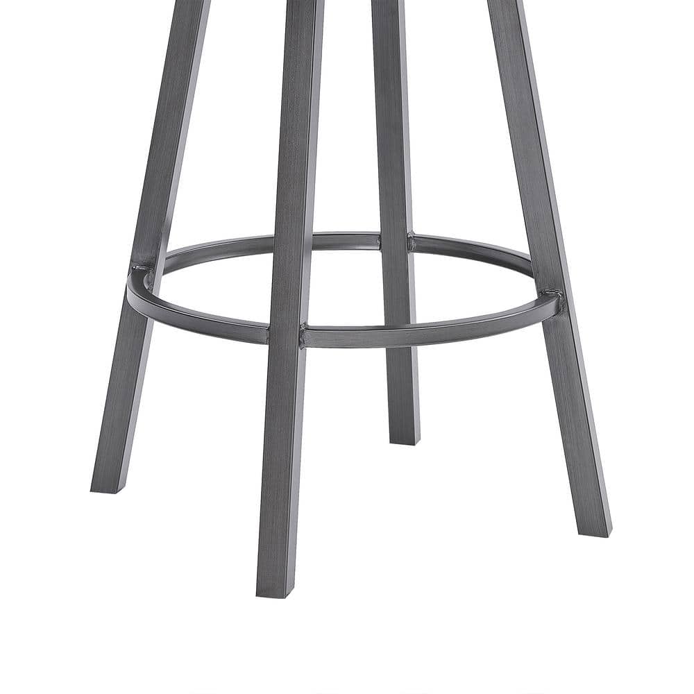 Fargo 32" Swivel Barstool in Mineral Finish with Black Faux Leather