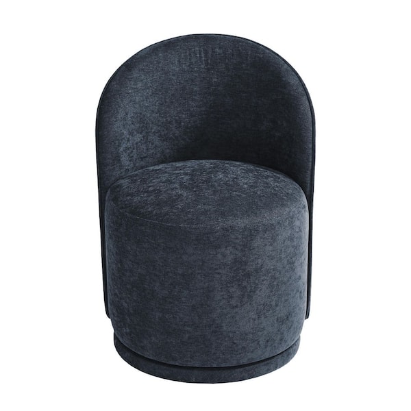 Uixe Navy Blue Linen Polyester Swivel Dining Side Chair (Set of 2