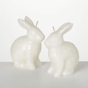4.75 in. H White Bunny Candle Set of 2