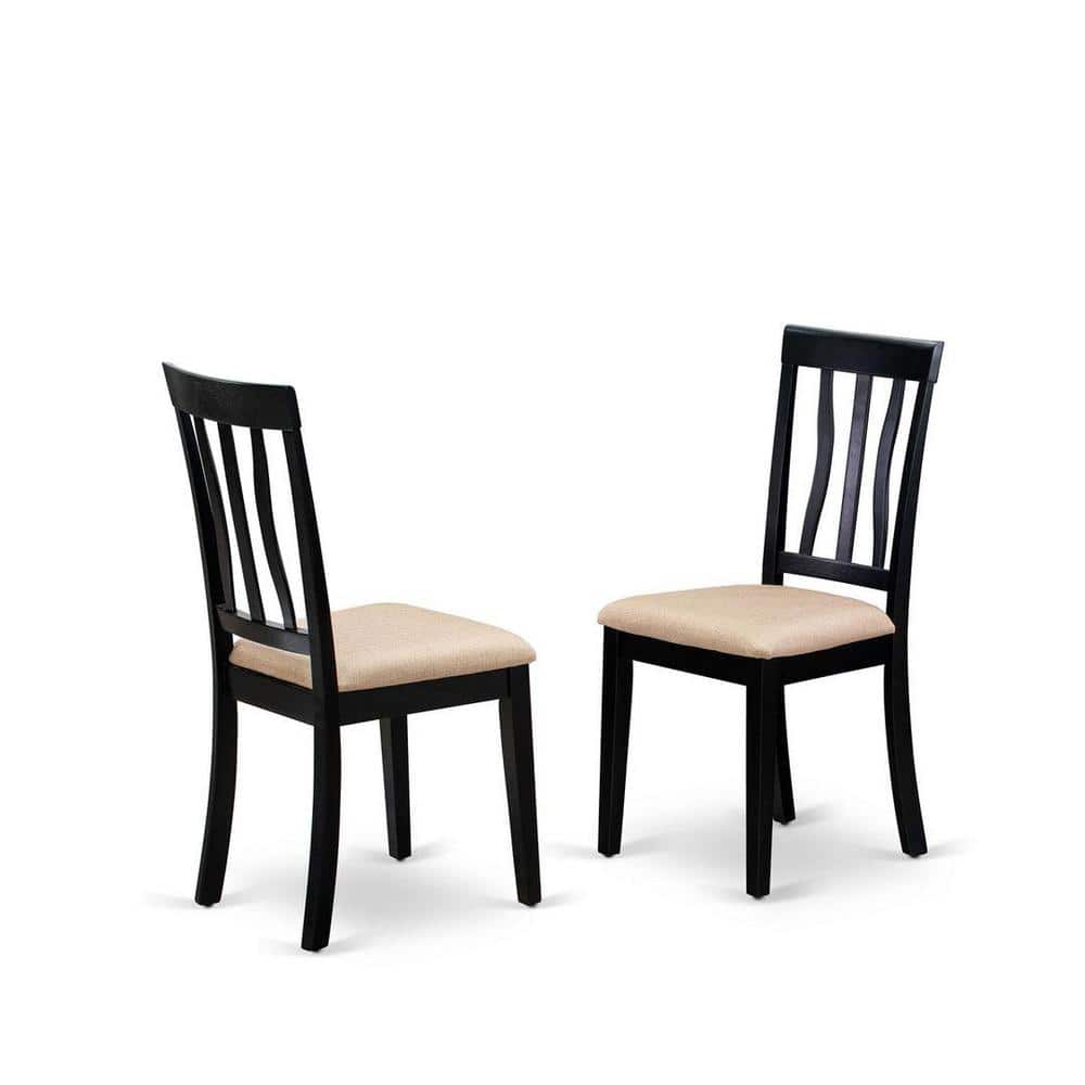Black and Cherry Oval Wood Dining Set with 6 High Back Chairs