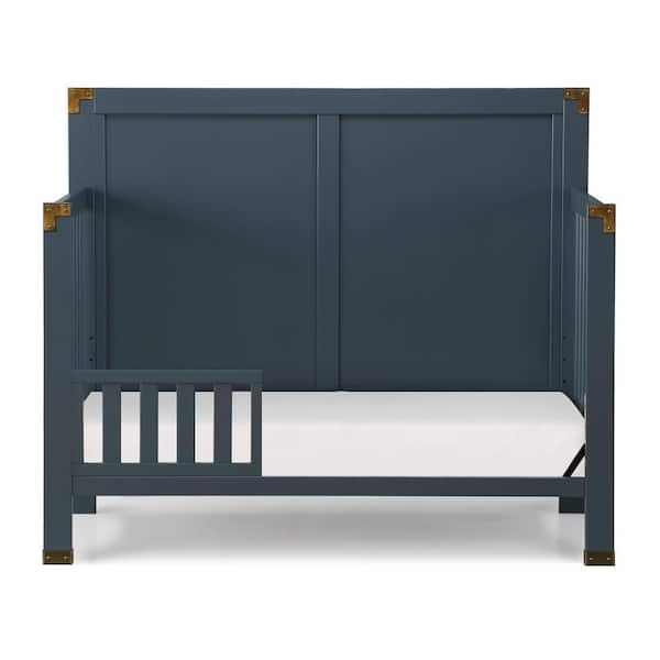 BABY RELAX Miles Graphite Blue Wood Guardrail for Toddler Crib