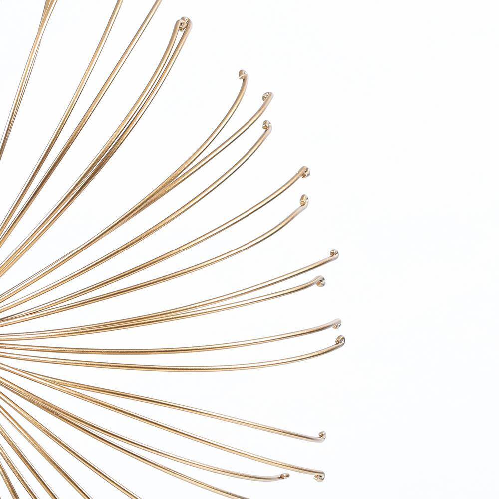 Gold Abstract Flower Metal Wall Sculpture