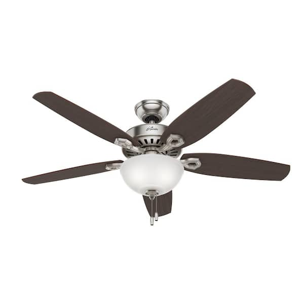 Hunter Builder Deluxe 52 in. Indoor Brushed Nickel Ceiling Fan with Light Kit