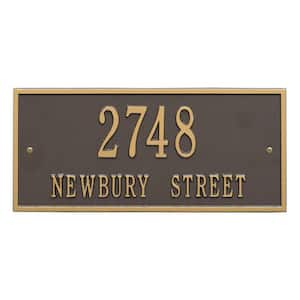 Hartford Rectangular Bronze/Gold Standard Wall 2-Line Address Plaque