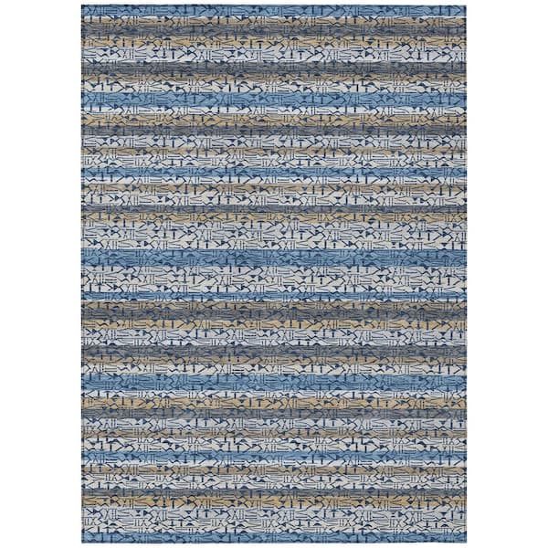 Chantille Machine Washable Indoor/Outdoor Abstract ACN2855 Blue 10 ft. x 14 ft. Area Rug