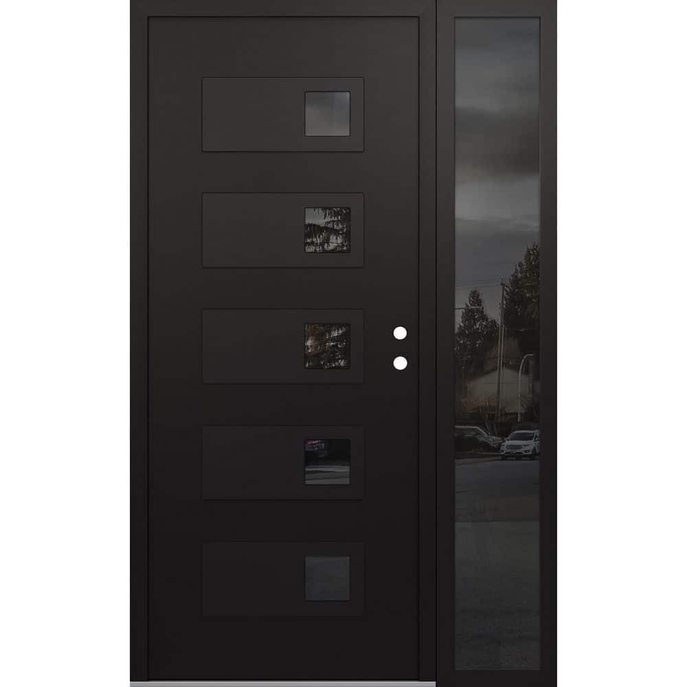 Tessari Doors D2 48 in. x 80 in. Black P Left-Hand/Inswing