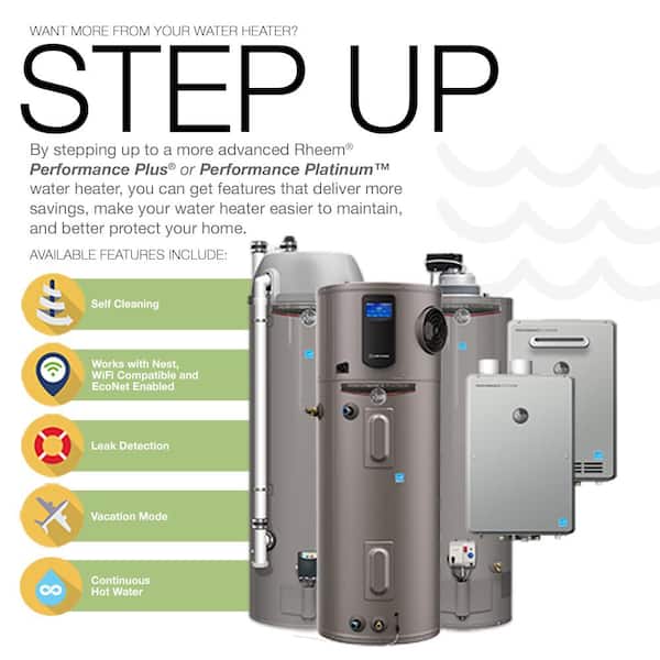 rheem gladiator rheem water heater how to turn on Rheem Gladiator Rheem Water Heater Home Depot Rheem Gladiator 50 Medium  12-Year 5500-Watt Double Element