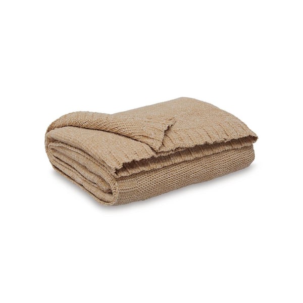 Anawood Brown Polyester Throw Blanket Set of 3