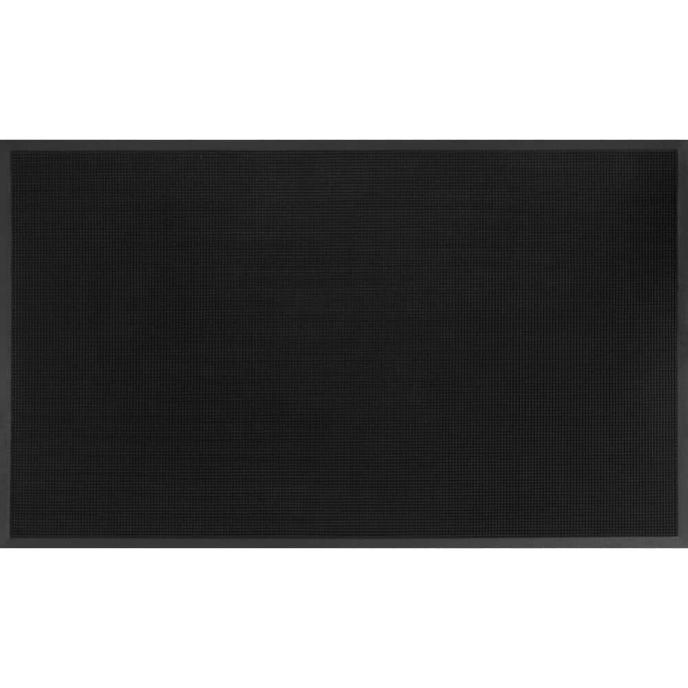 Trooper Black 3 ft. x 6 ft. Rubber Non-Slip Indoor Commercial Door Mat