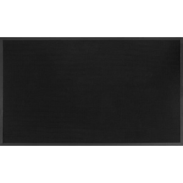 Trooper Black 3 ft. x 6 ft. Rubber Non-Slip Indoor Commercial Door Mat