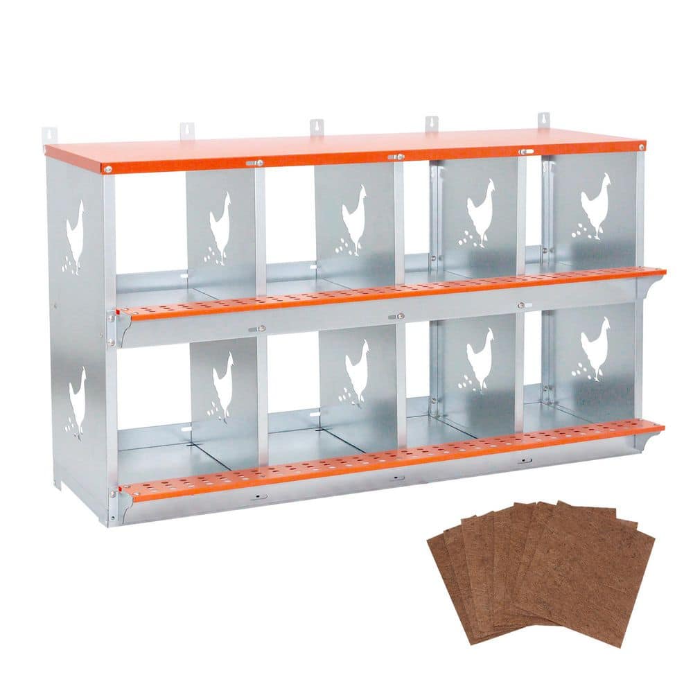 Avex Orange 25 in. H x 42.5 in. W x 17 in. D Metal Chicken Coops 8 Compartment Nesting Box price history on PriceWatchPro