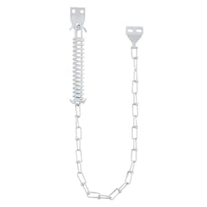 Steel Screen and Storm Door Chain Stop - Absorbs Shock From Wind, White