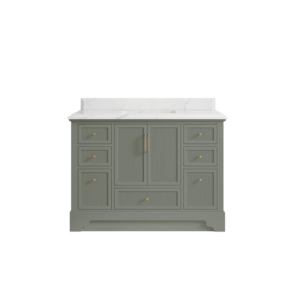 "Alys 48 in. W x 22 in. D x 36 in. H Single Sink Bath Vanity in Evergreen with 1.5"" Calacatta Laza Top" price history on PriceWatchPro