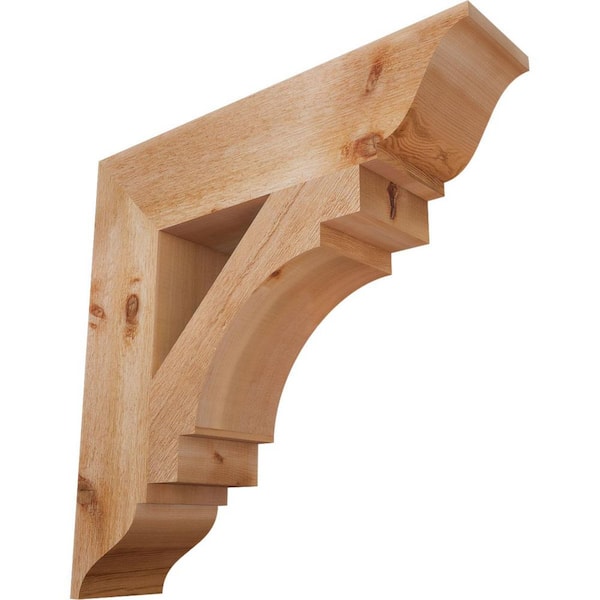 Ekena Millwork 6 in. x 26 in. x 26 in. Western Red Cedar Merced Traditional Rough Sawn Bracket
