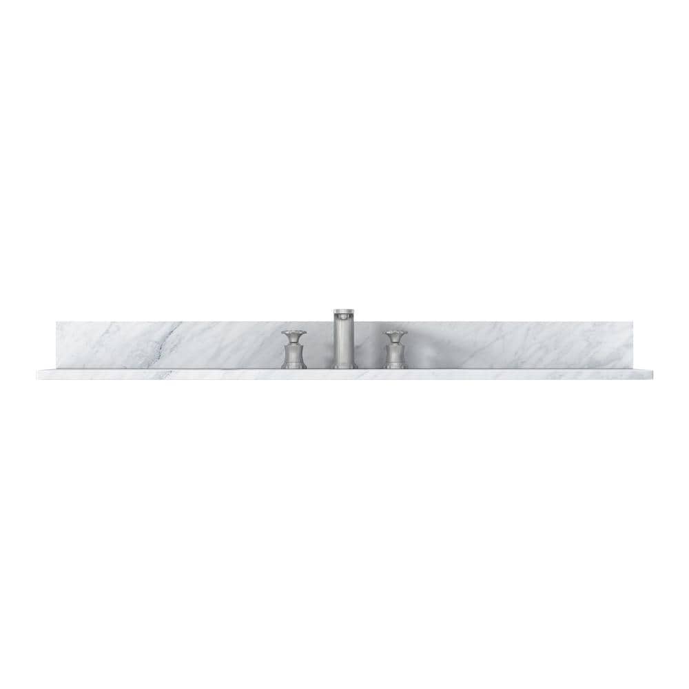 49 in. White Natural Marble Rectangular Single Sink Bathroom Vanity Top
