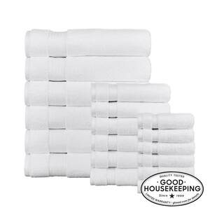 Egyptian Cotton 18-Piece Bath Sheet Towel Set in White