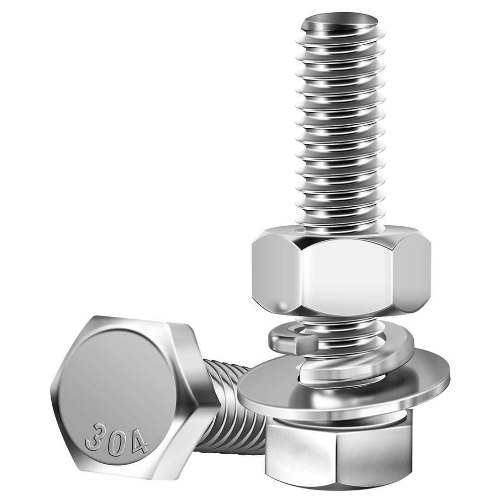 1/4 in.-20 x 1-1/4 in. Stainless Steel Uncoated Hex Bolt with Nut, Washer and Lock Washer (10-Pack) price history on PriceWatchPro