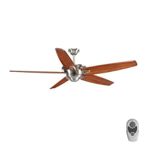 Caleb 68 in. Indoor Brushed Nickel Transitional Ceiling Fan with Remote Included for Great Room and Living Room