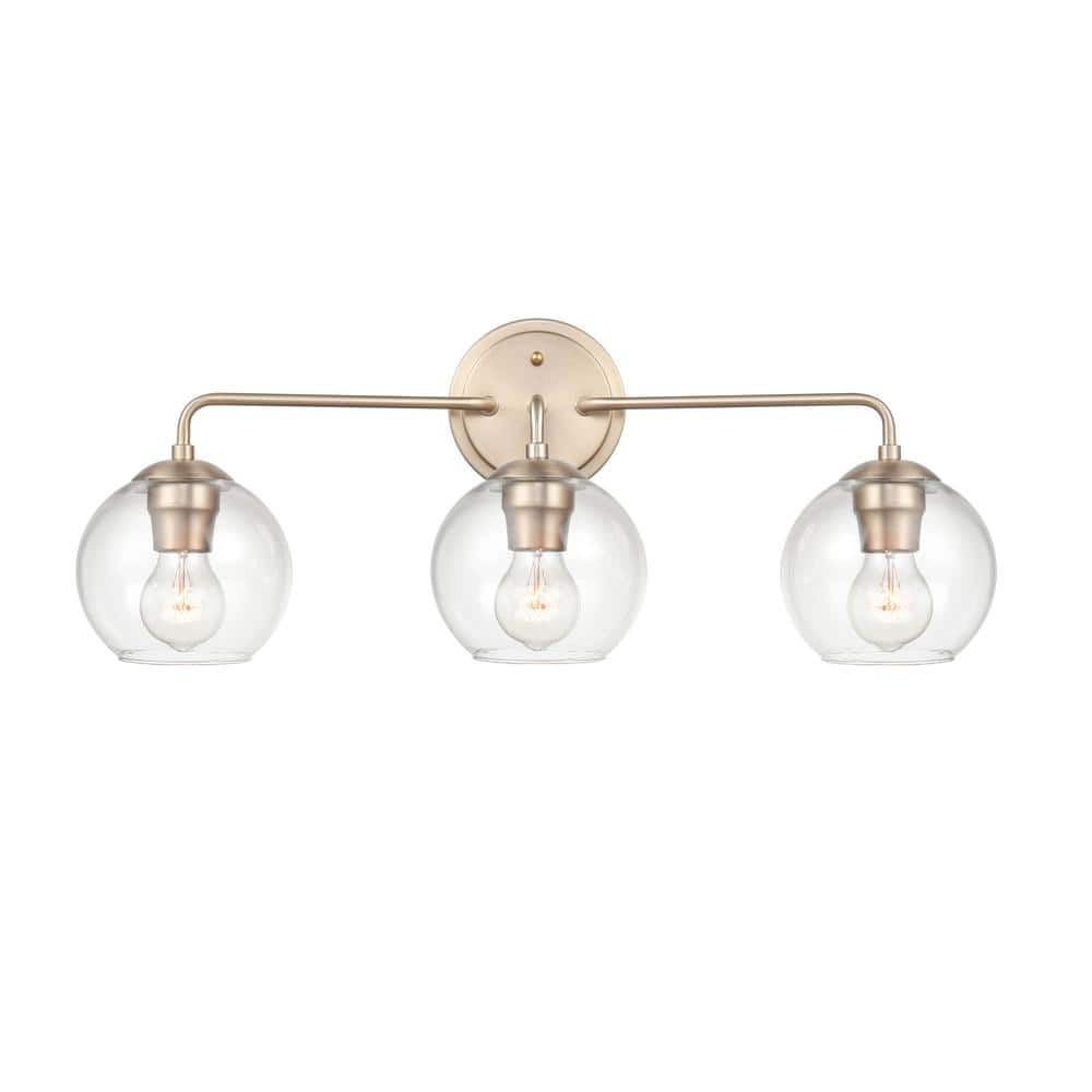 Millennium Lighting 25.5 in. 3-Light Modern Gold Vanity Light with ...