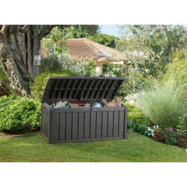 Brown Lockable Plastic 101 Gallon Deck Storage Box