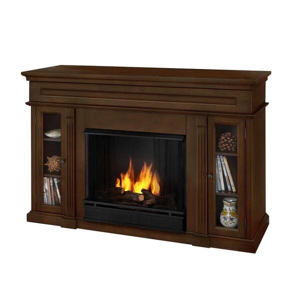 Real Flame Lannon 51 in. Media Console Gel Fuel Fireplace in Espresso