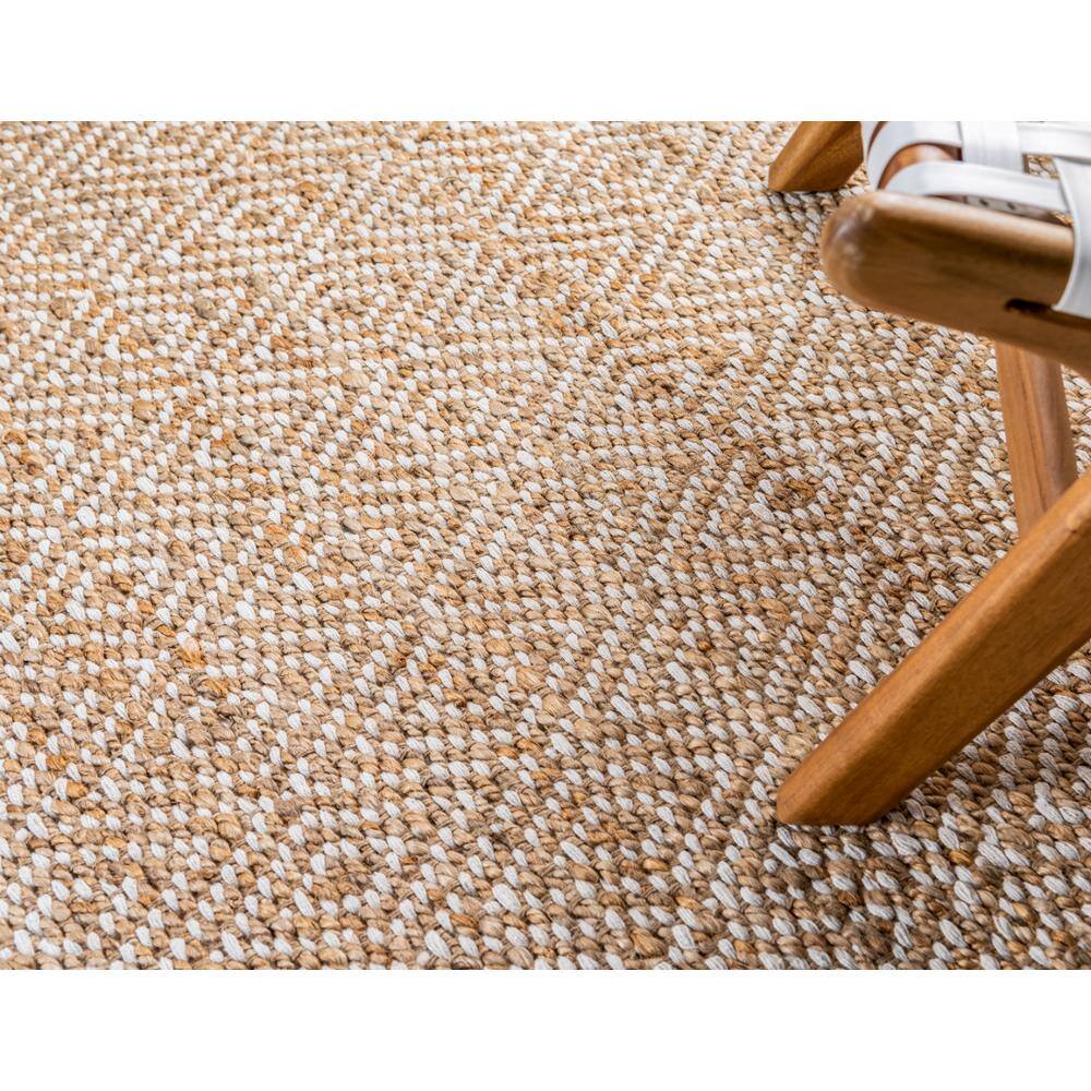 Handmade Braided Jute and Cotton 3' 3" x 5' 1" Area Rug in Natural Brown
