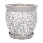 Farrah 7.1 in. x 6.9 in. Gray Ceramic Indoor Pot