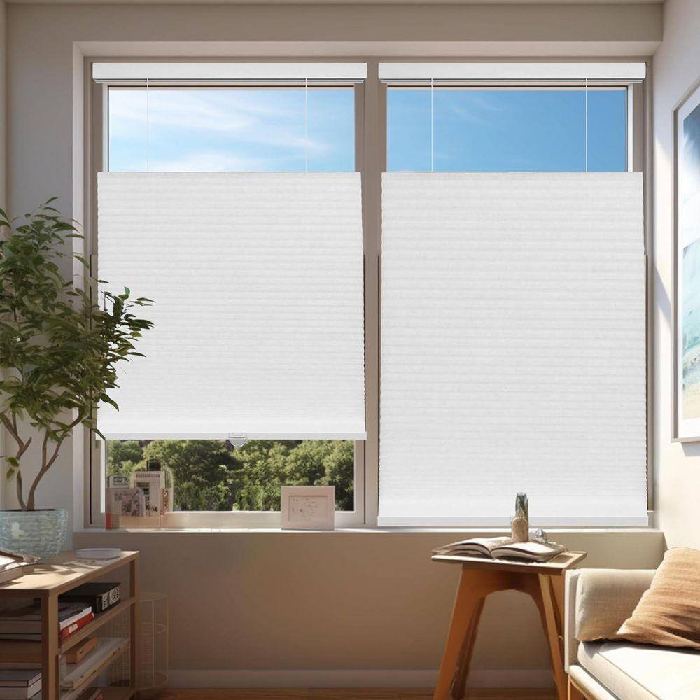 Chicology Cut-to-Size White Light Filtering Cordless Top Down Bottom Up ...