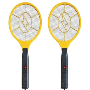 2 Pack Electric Fly Swatter, Handheld Bug Zapper Racket for Outdoor & Indoor, Battery Powered Tennis for Insect