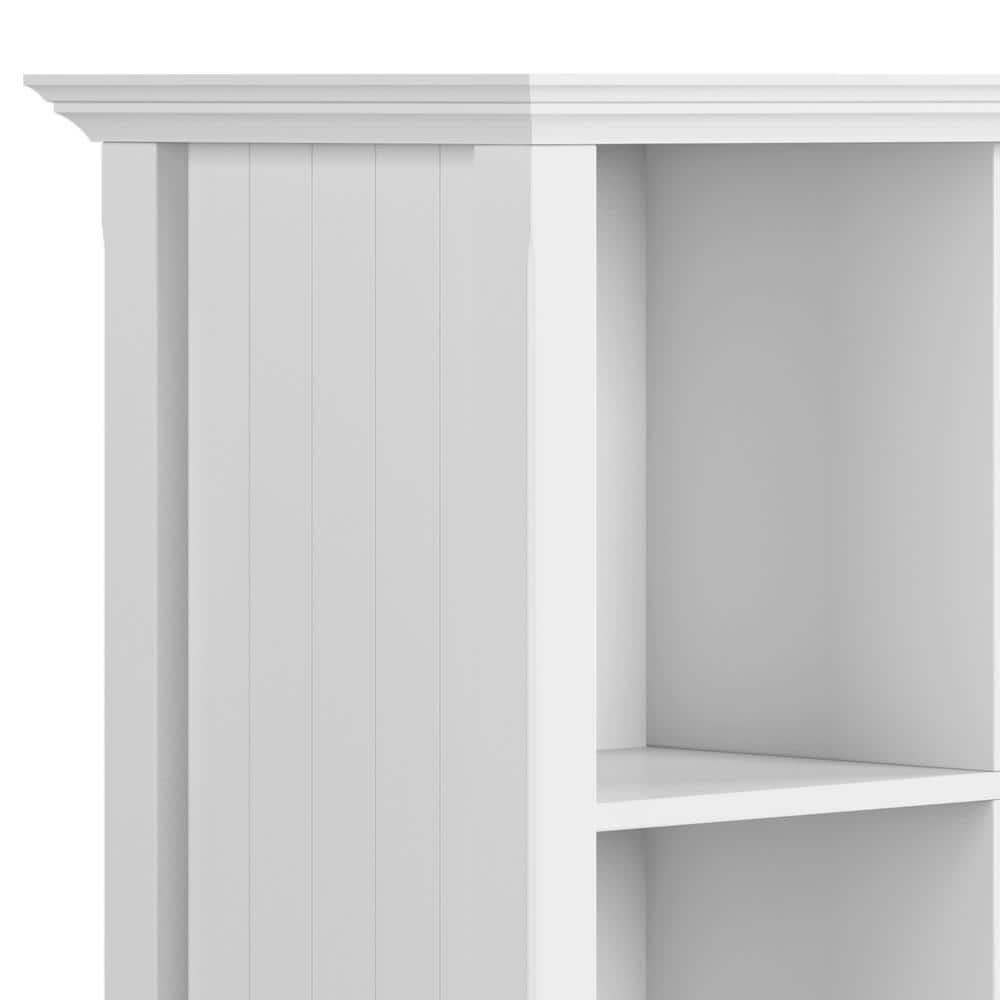 White Solid Wood 8-Cube Storage Sofa Table