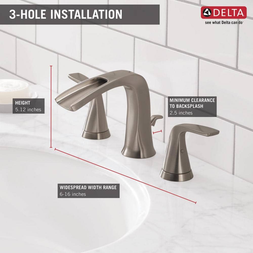 Tolva Modern Widespread 2-Handle 16" Stainless Steel Bathroom Faucet