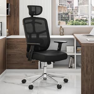 26 in. Width Big and Tall Black Mesh Ergonomic Chair with Adjustable Height