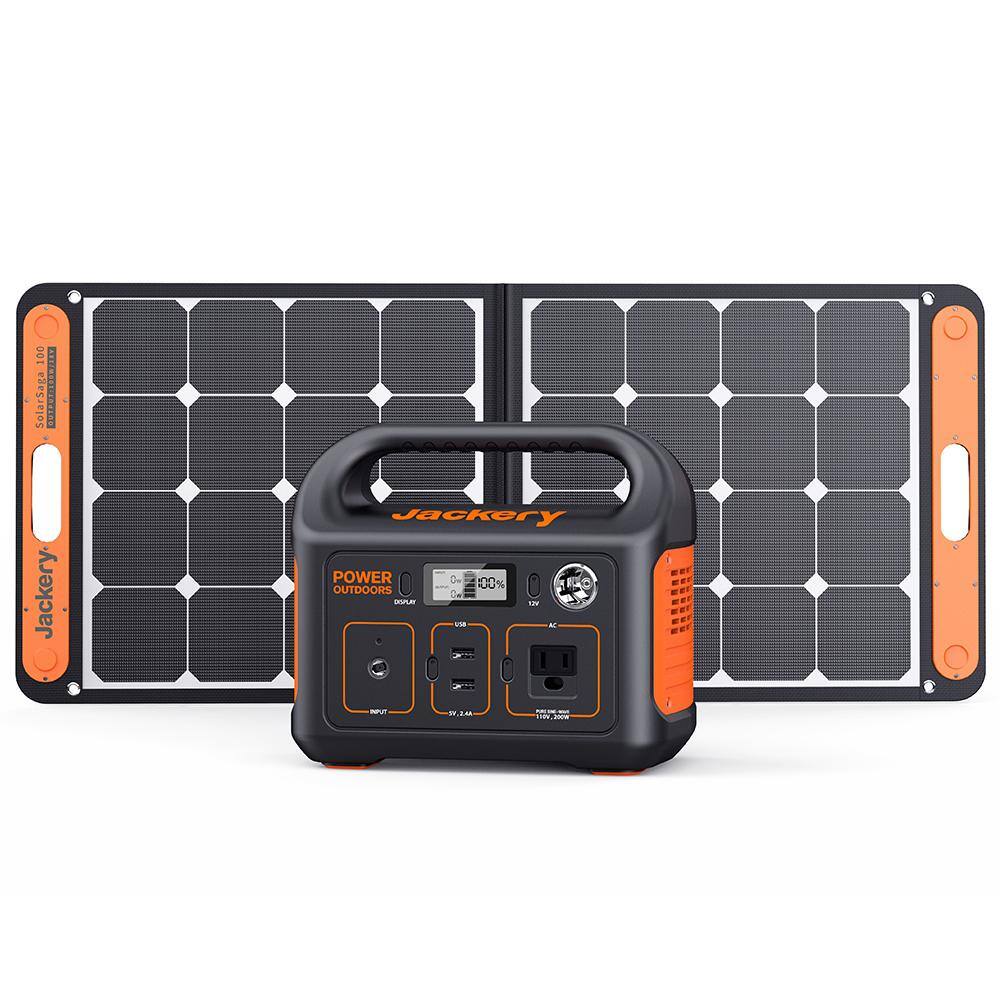Jackery 200Watt Continuous/400W Peak Solar Generator with Solar Panel 100W Push Button Start