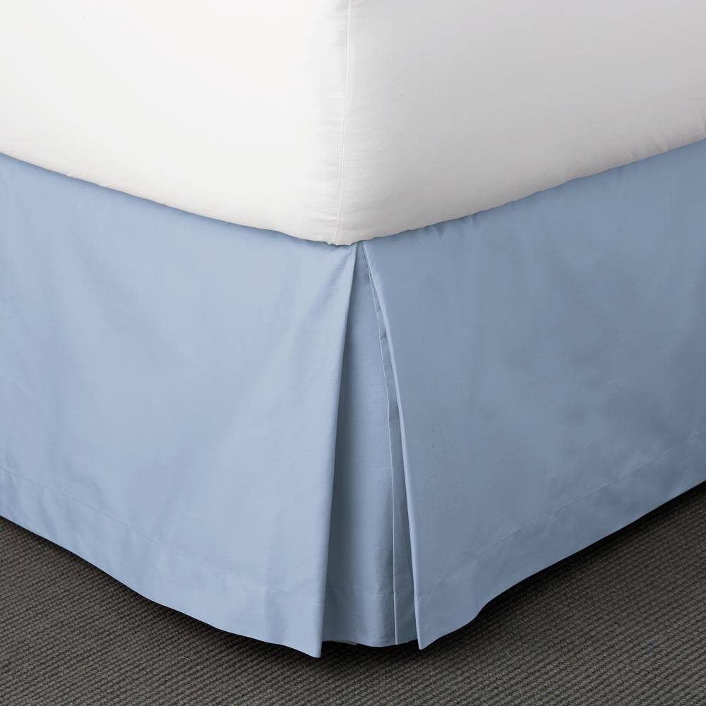The Company Store Classic Solid Sateen 14 in. Ice Blue Twin Bed Skirt ...
