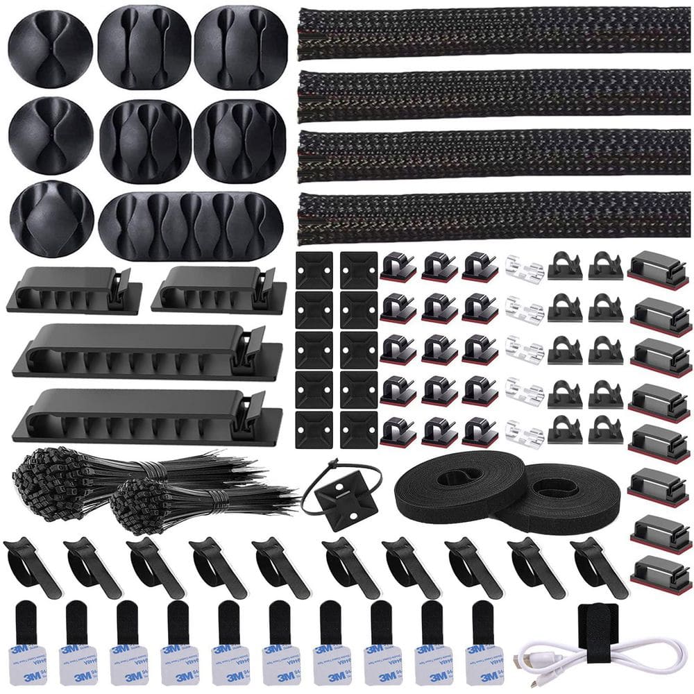 311 Pcs Cable Management Organizer Kit, 4 Cable Sleeve Split, 53 Cable Clips 12 Cord Clips Holder, 22 Cable Ties price history on PriceWatchPro