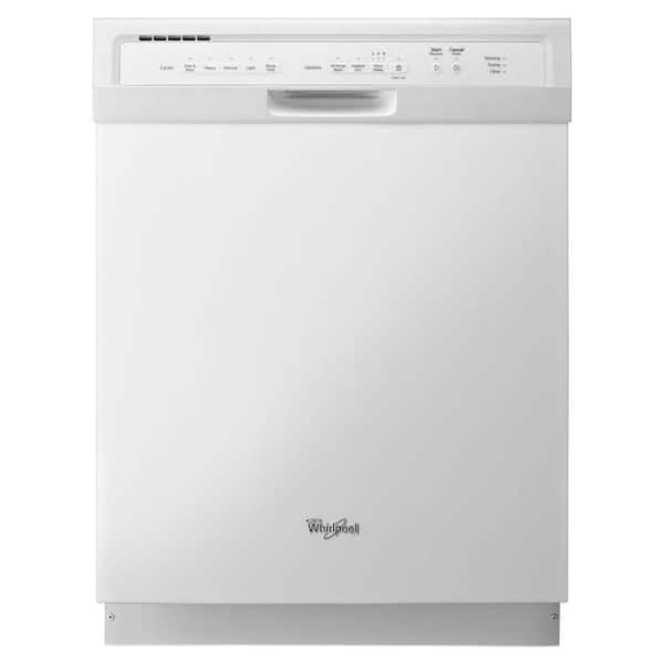 Whirlpool Front Control Built-In Tall Tub Dishwasher in White with Stainless Steel Tub and Cycle Memory, 54 dBA
