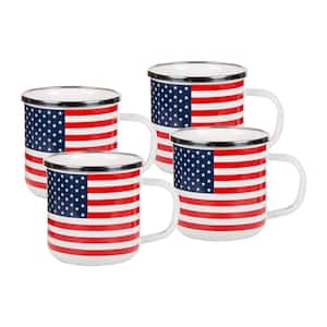 12 oz. Stars and Stripes Enamelware Coffee Mugs (Set of 4)