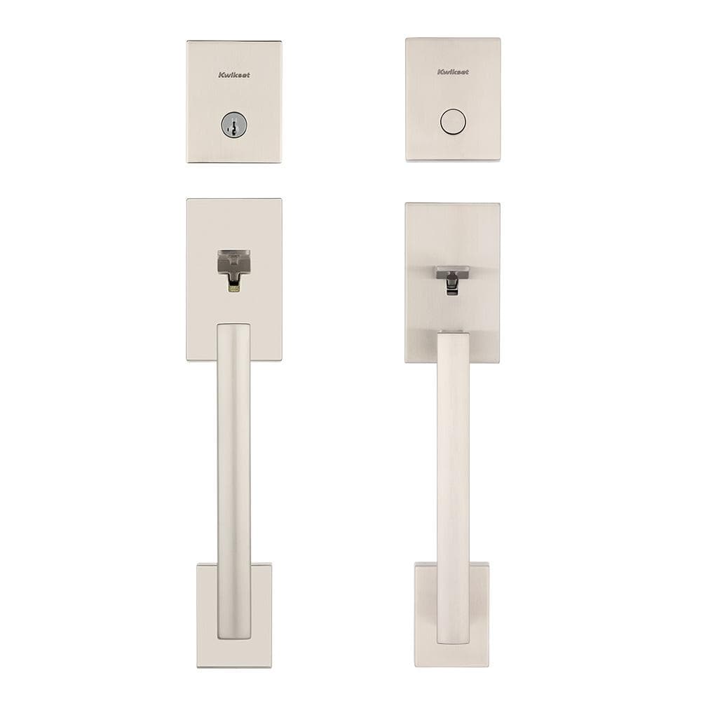 Kwikset San Clemente Satin Nickel Keyed Entry Door Handleset and