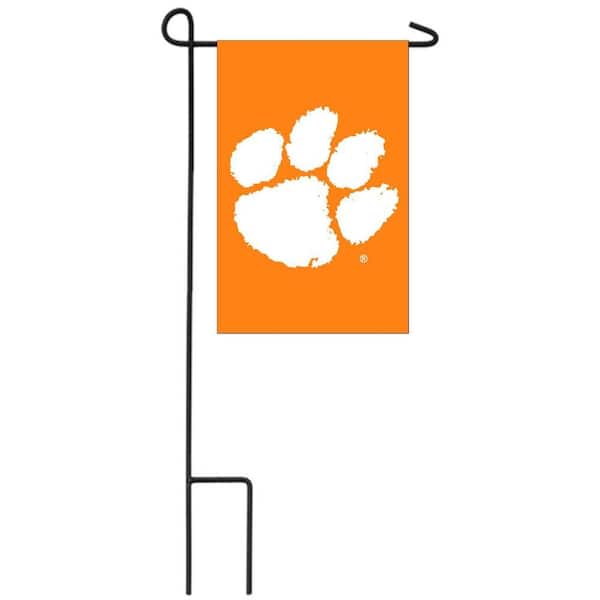 1 ft. x 1-1/2 ft. Clemson University 2-Sided Garden Flag with 3-2/3 ft. Metal Flagpole