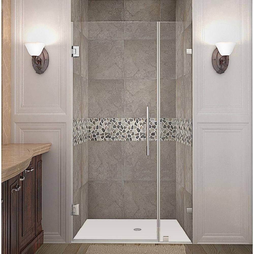 Nautis 33" x 72" Frameless Clear Glass Hinged Shower Door