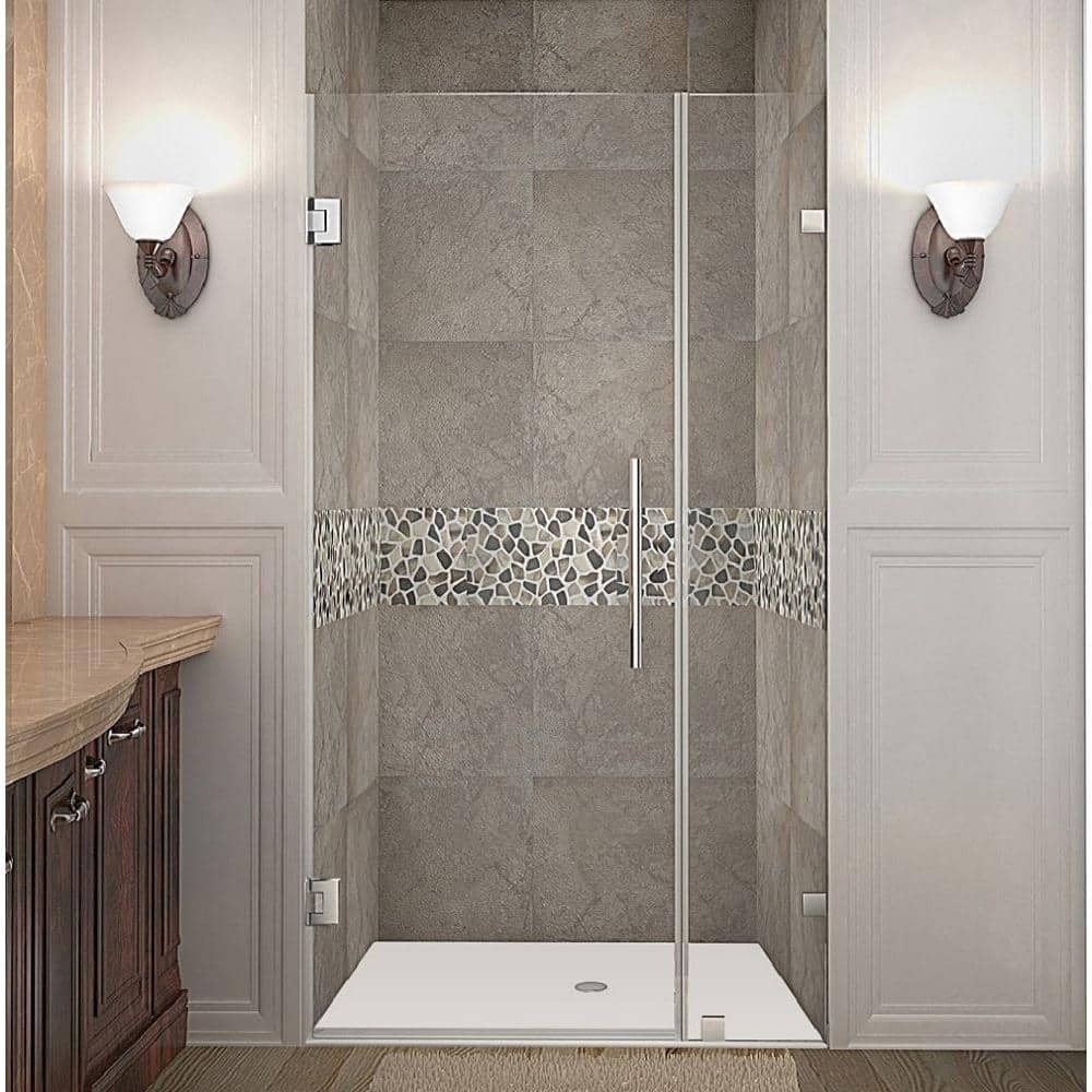 Nautis Frameless Clear Glass Hinged Shower Door