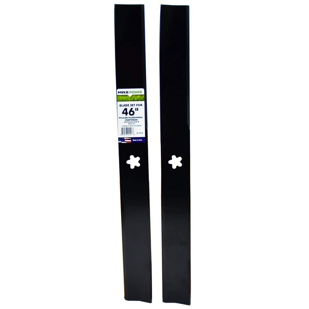 2 Heavy-Duty Blades for Many 46 in. Cut Craftsman, Husqvarna, Poulan Mowers Replaces OEM #'s 403107 and 532403107 price history on PriceWatchPro