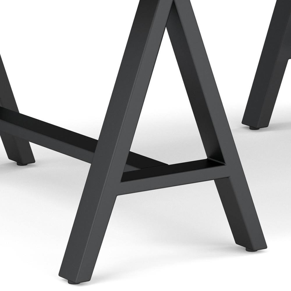 Sawhorse Industrial Solid Walnut Wood Coffee Table with Storage